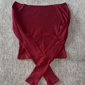 Brandy Melville Burgundy Long Sleeve Top